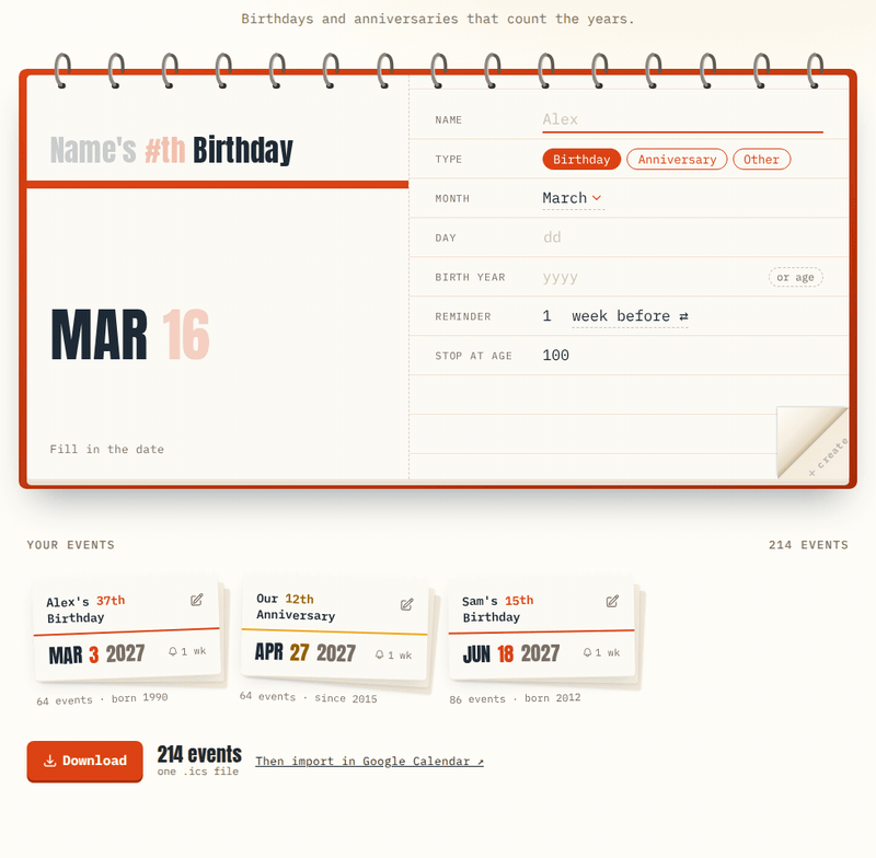 A torn page flying back up to the calendar for editing