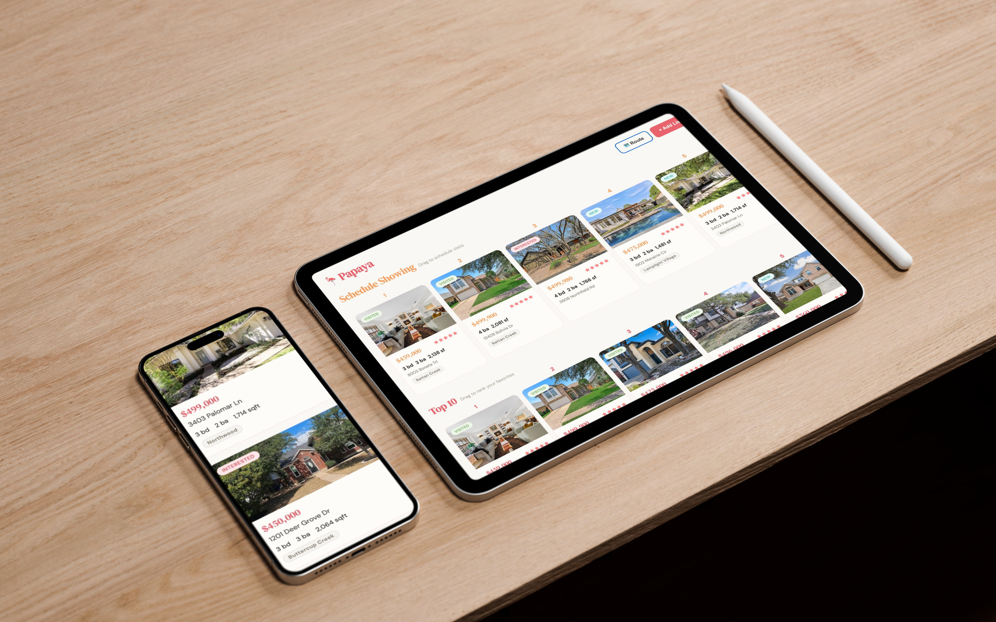 Papaya app interface