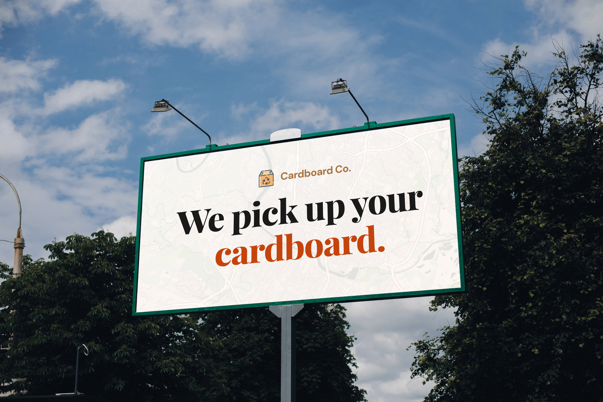 Cardboard Co billboard mockup